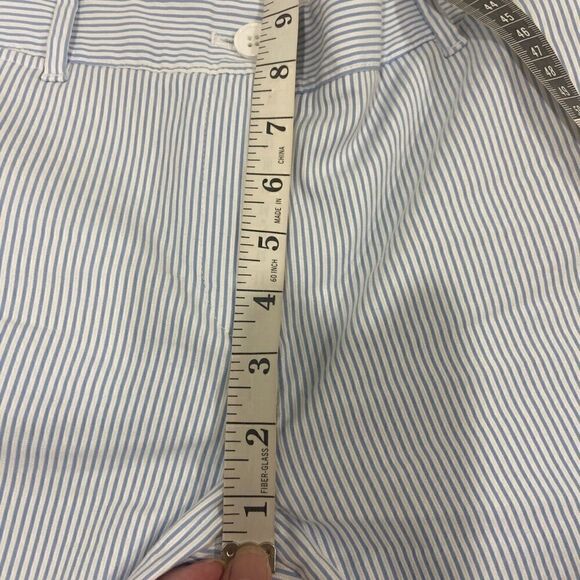 Talbots perfect crop white&blue stripped pants 3 buttons at ankle length size 2 - Picture 3 of 6